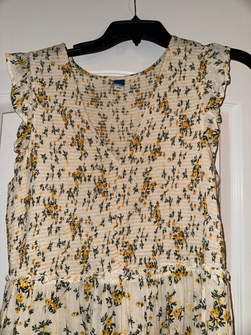 Old Navy Cream Maxi Dress with Yellow Floral Print - Picture 2 of 2
